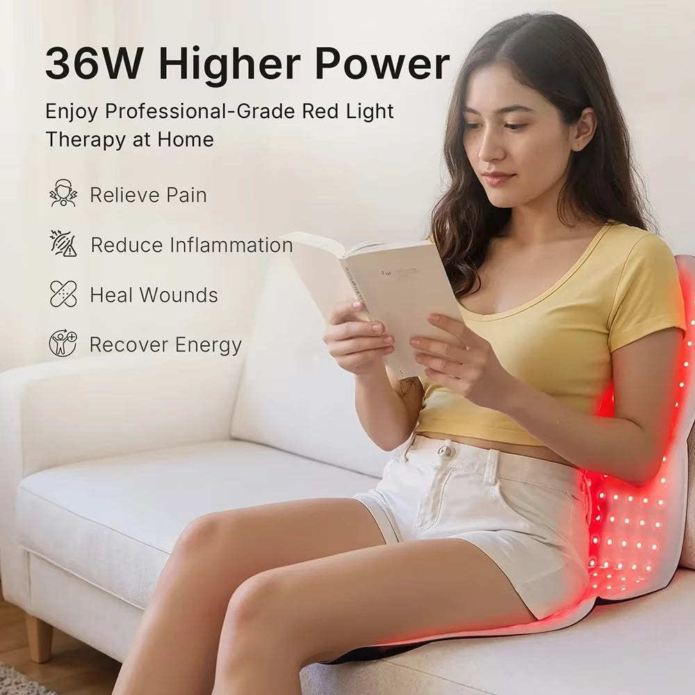 Large Red Light & Near-Infrared Therapy Mat (30"x12") with Tri-Chip LEDs & Timer