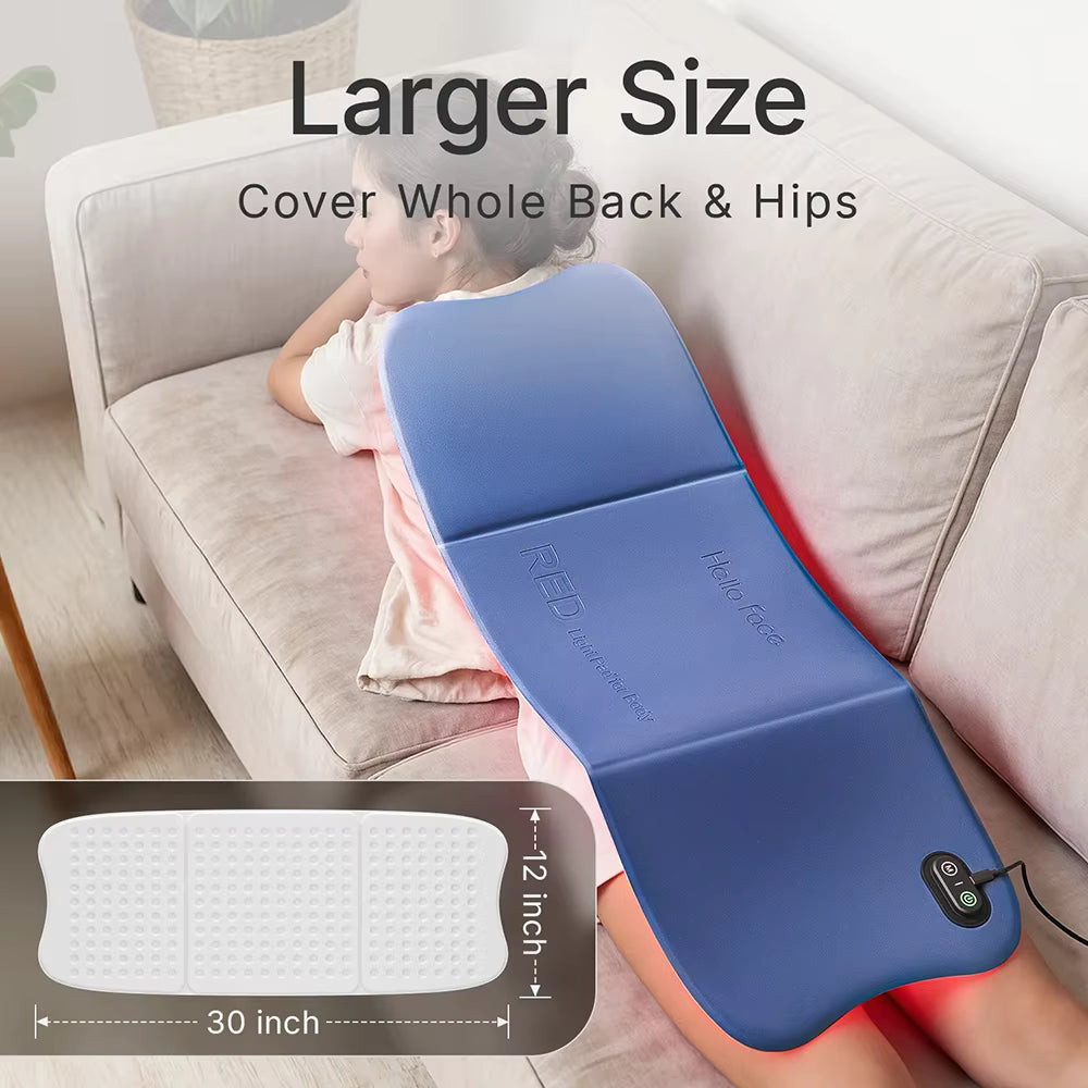 Large Red Light & Near-Infrared Therapy Mat (30"x12") with Tri-Chip LEDs & Timer